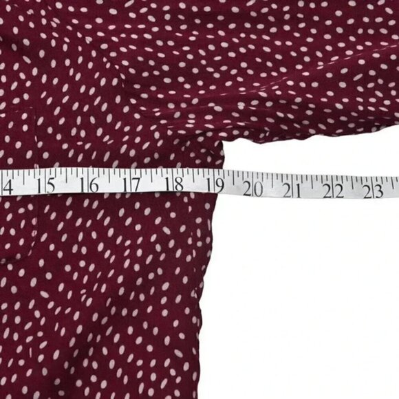 Simons Twik Printed Long Sleeve Blouse Top Rayon Red White Size XS - Picture 8 of 9